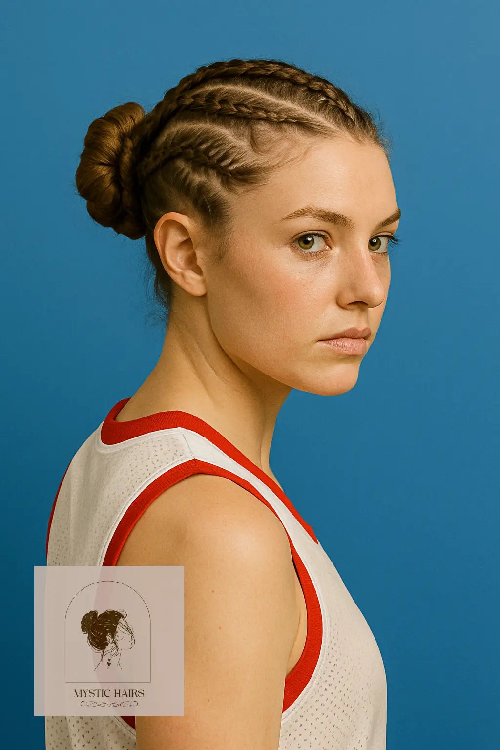 Zigzag Cornrows into Braided Bun