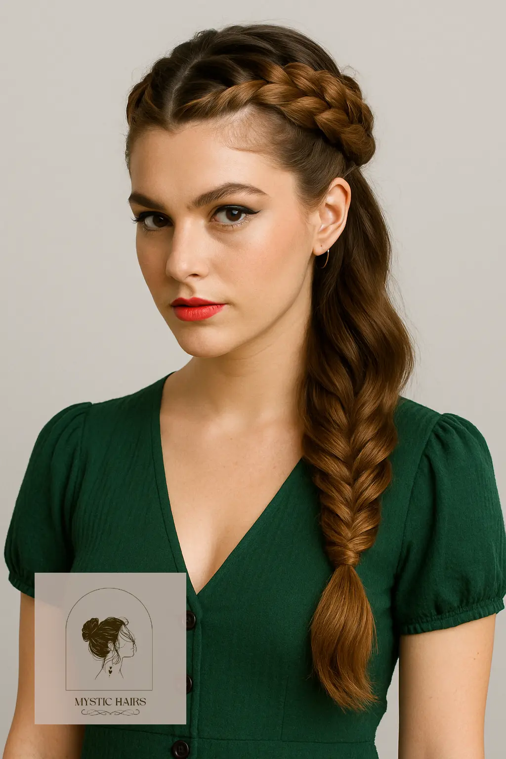 Zigzag Part with Crown Braid