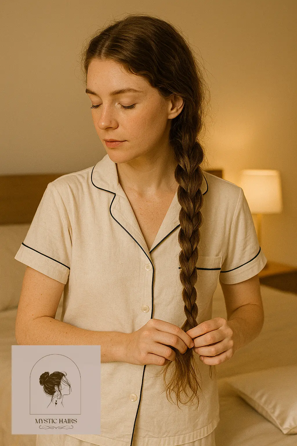 Braid or Tie Hair Loosely Before Bed