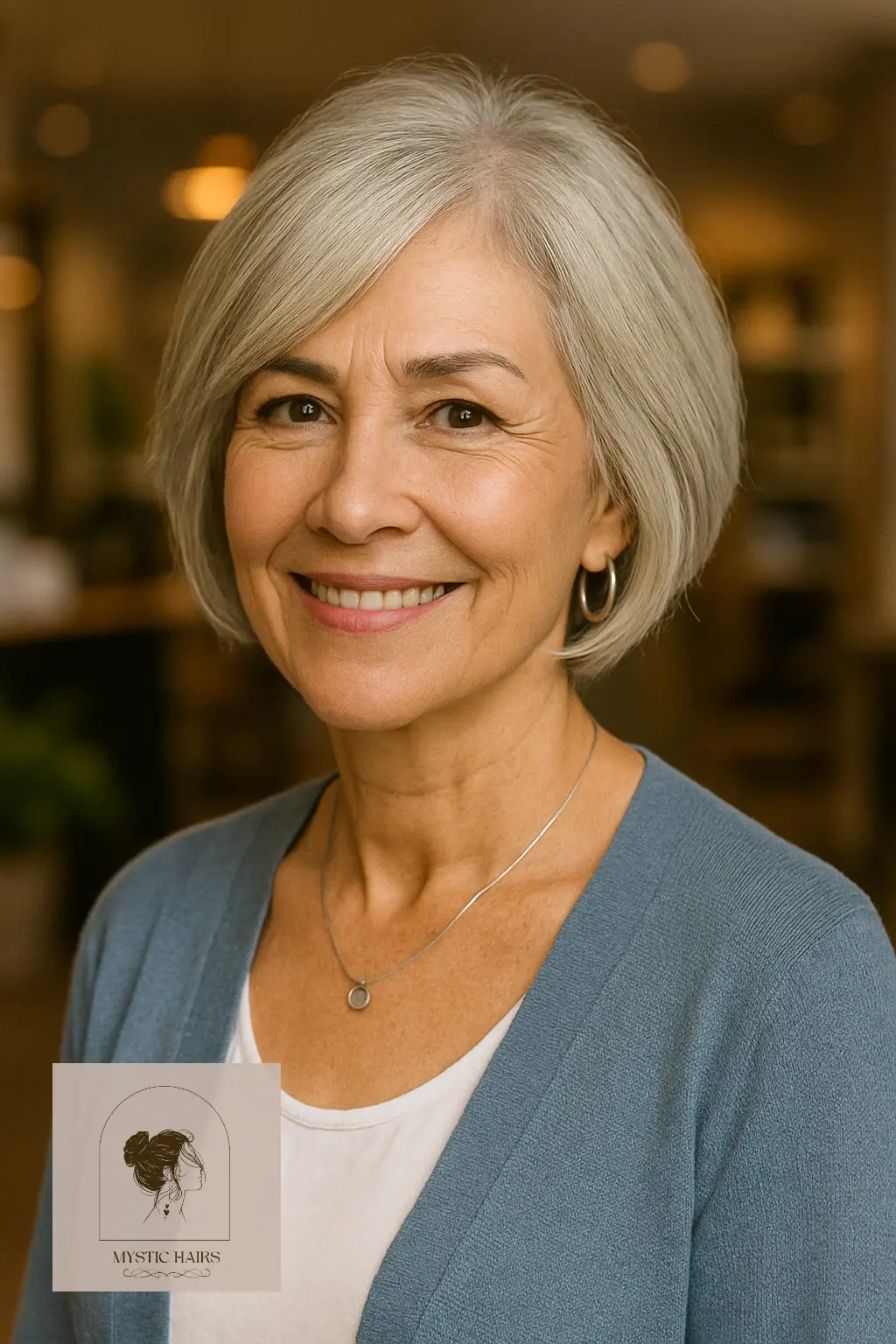 Chin-Length Bob with Swooped Layers