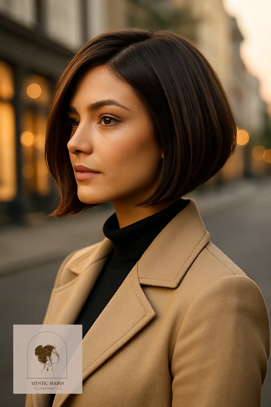 Chocolate Angled Bob with Depth