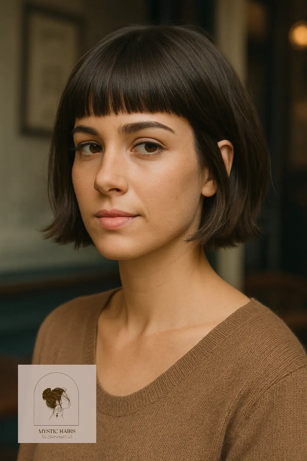 Choppy French Bob with Blunt Fringe