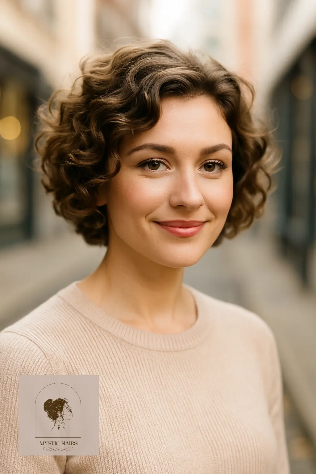 Curled Bob with Volume at Roots