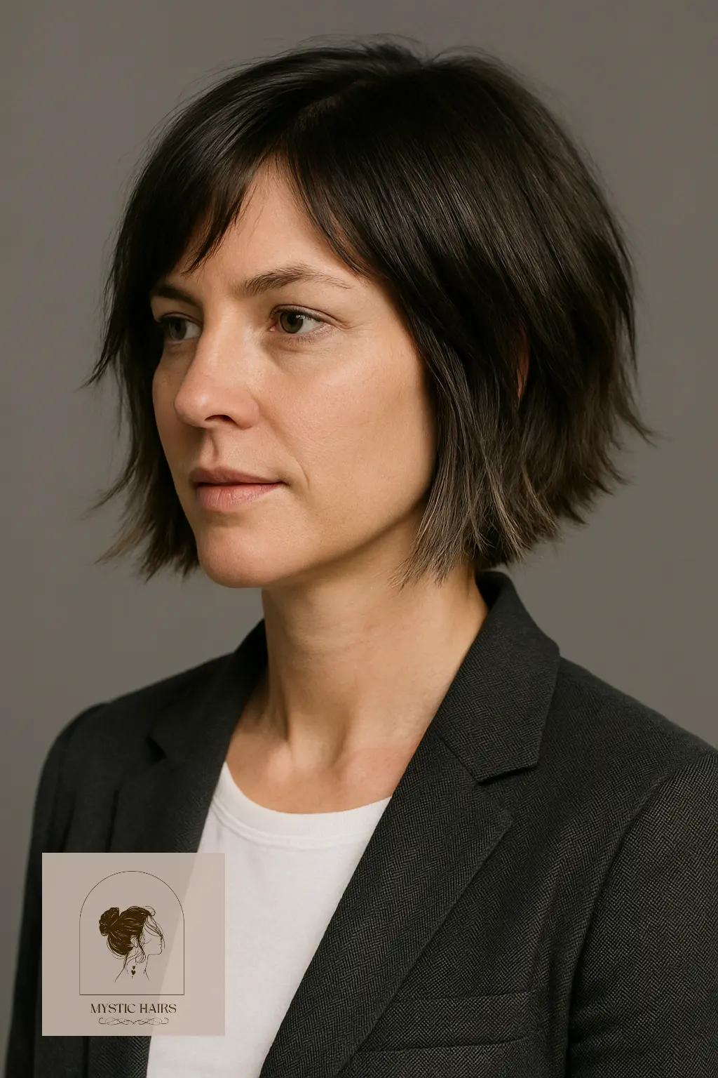 Jaw-Length Bob with Uneven Layers