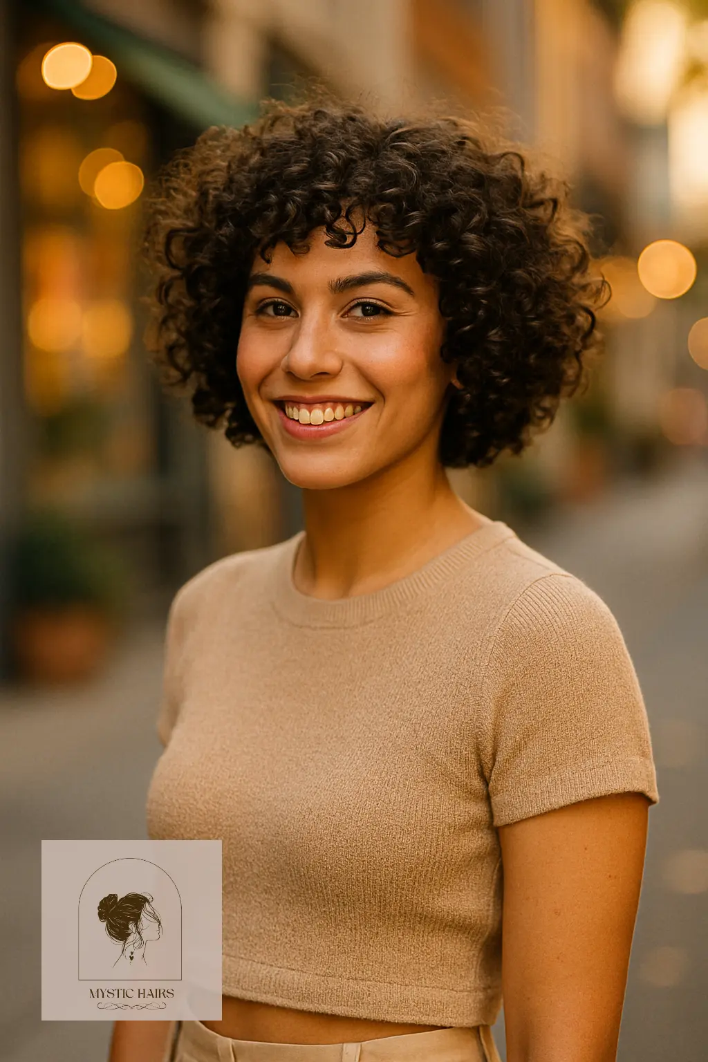 Jaw-Length Curly Bob Cut