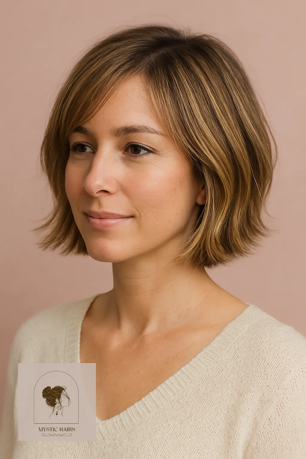 Layered Bob with Subtle Babylights
