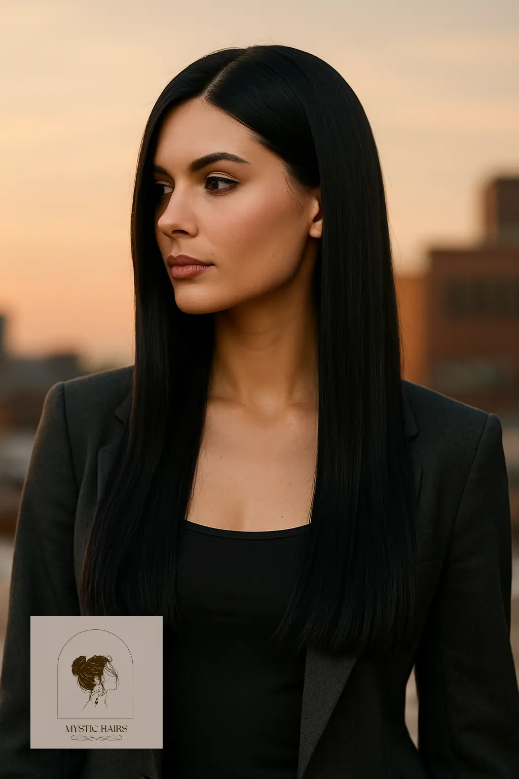 Long Blunt Cut with Deep Side Part