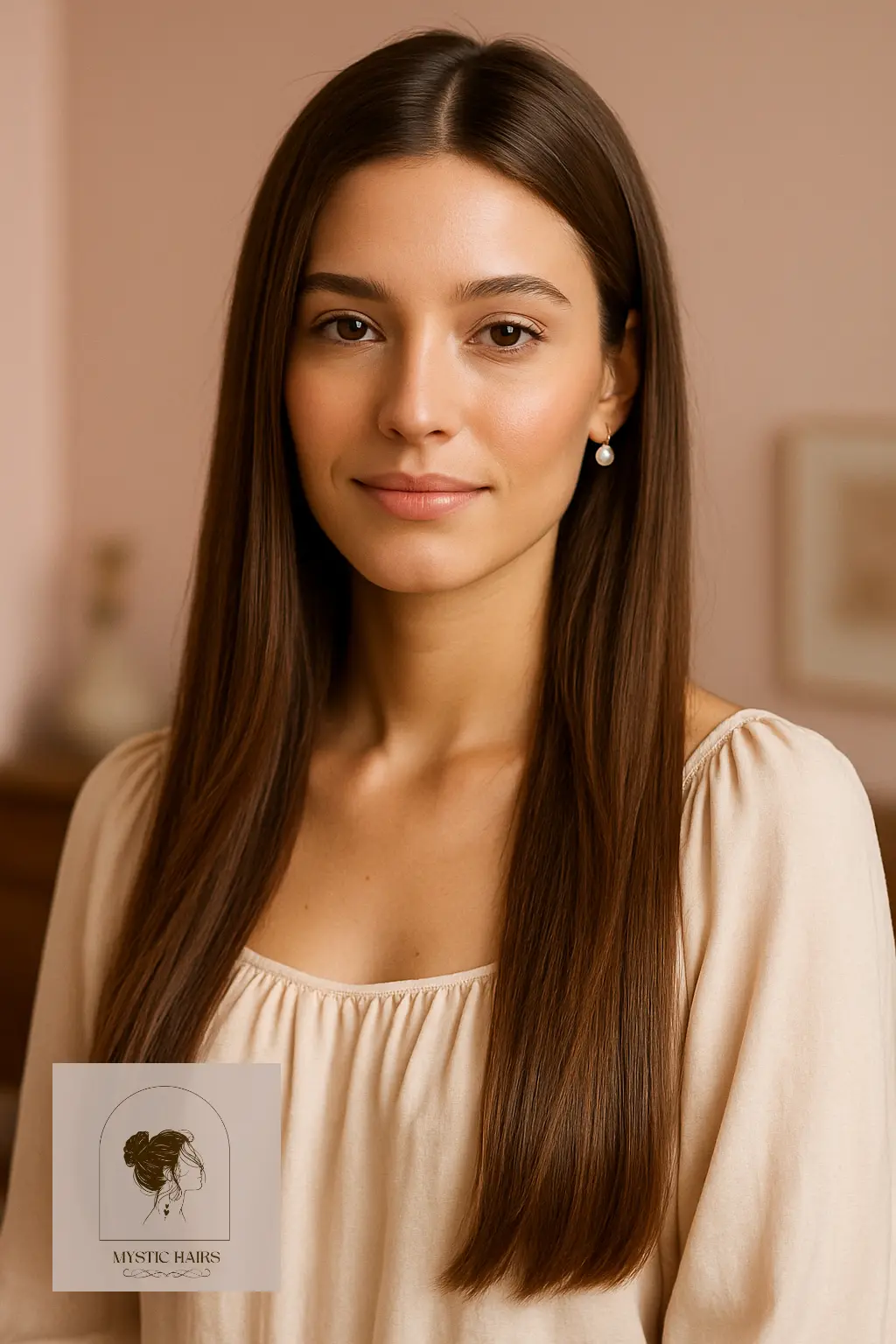 Long Straight Hair with Middle Part and Subtle Layers