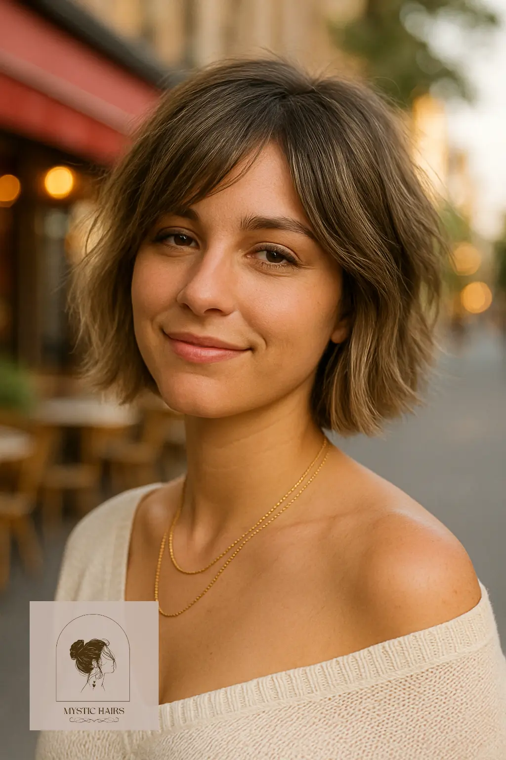 Messy Choppy Bob with Tousled Waves
