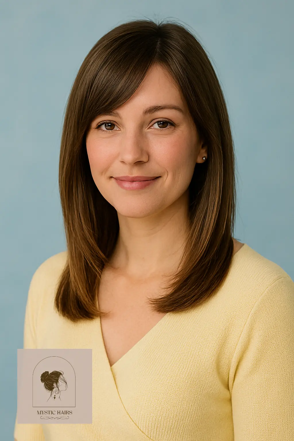 Shoulder-Length Straight Hair with Side Bangs