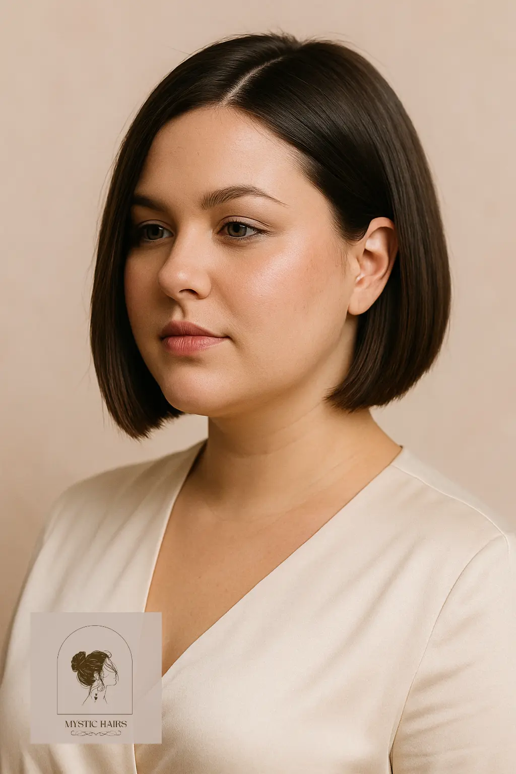 Sleek Blunt Bob with Side Part