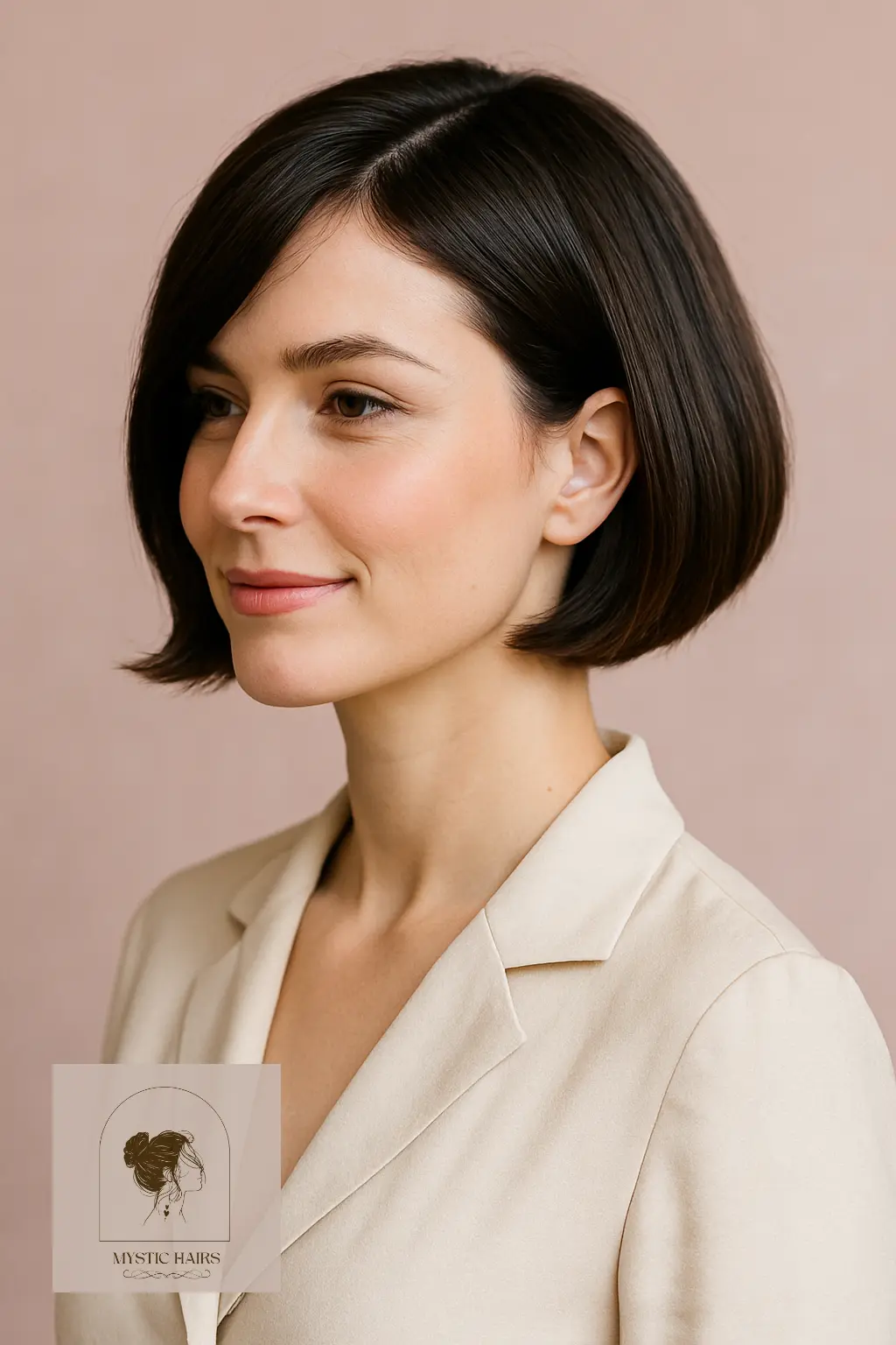 Sleek Bob with Side-Swept Bangs