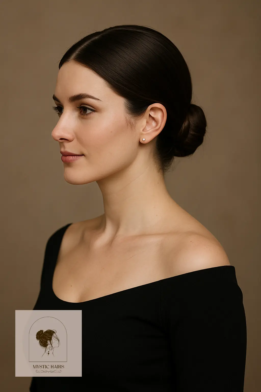 Sleek Low Bun with Straight Hair
