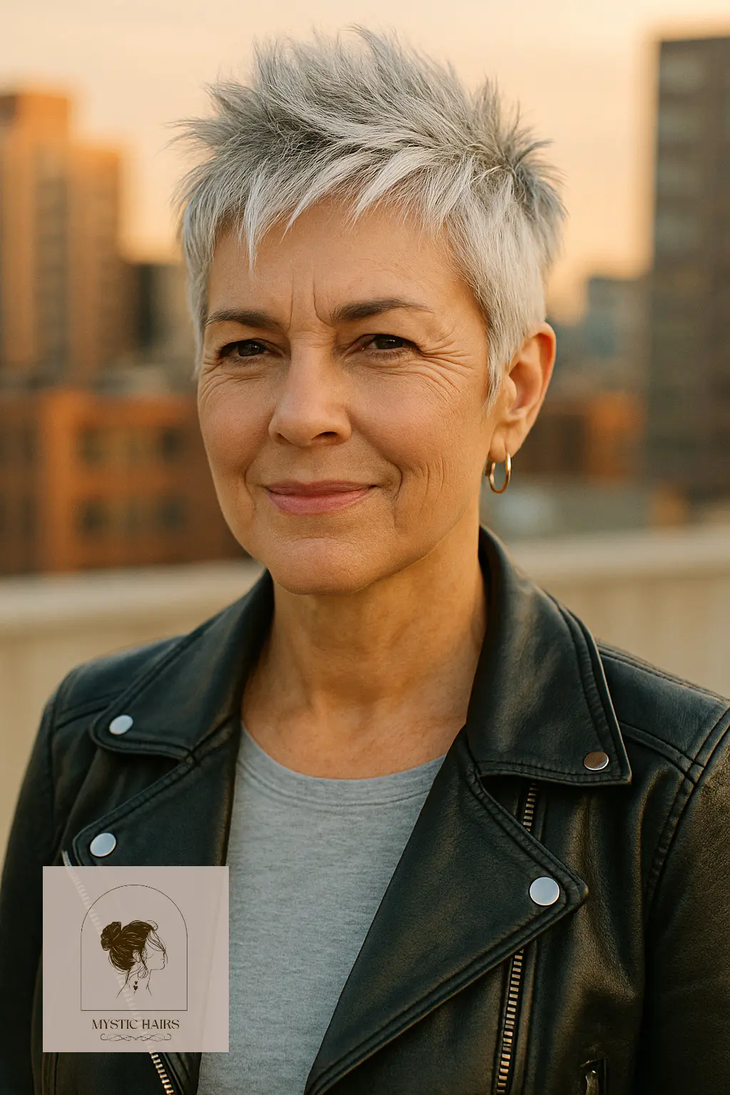 Spiky Gray Pixie with Edge
