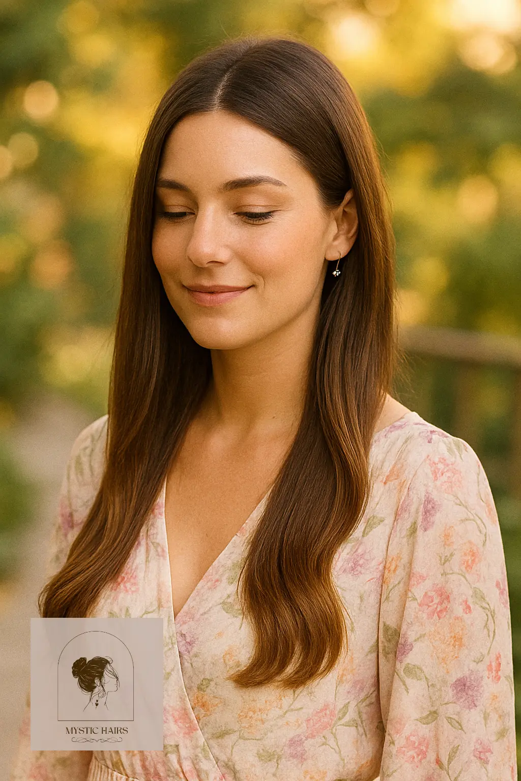 Straight Hair with Soft Waves Ends