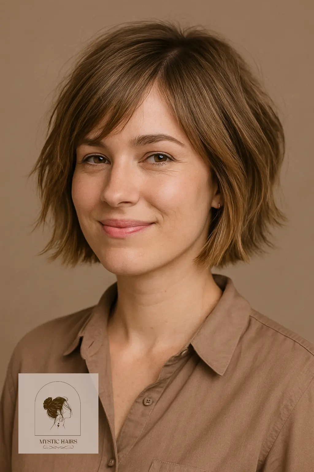 Textured Choppy Bob with Side Bangs