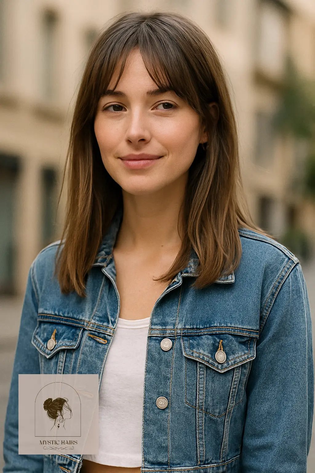 Textured Straight Hair with Curtain Bangs