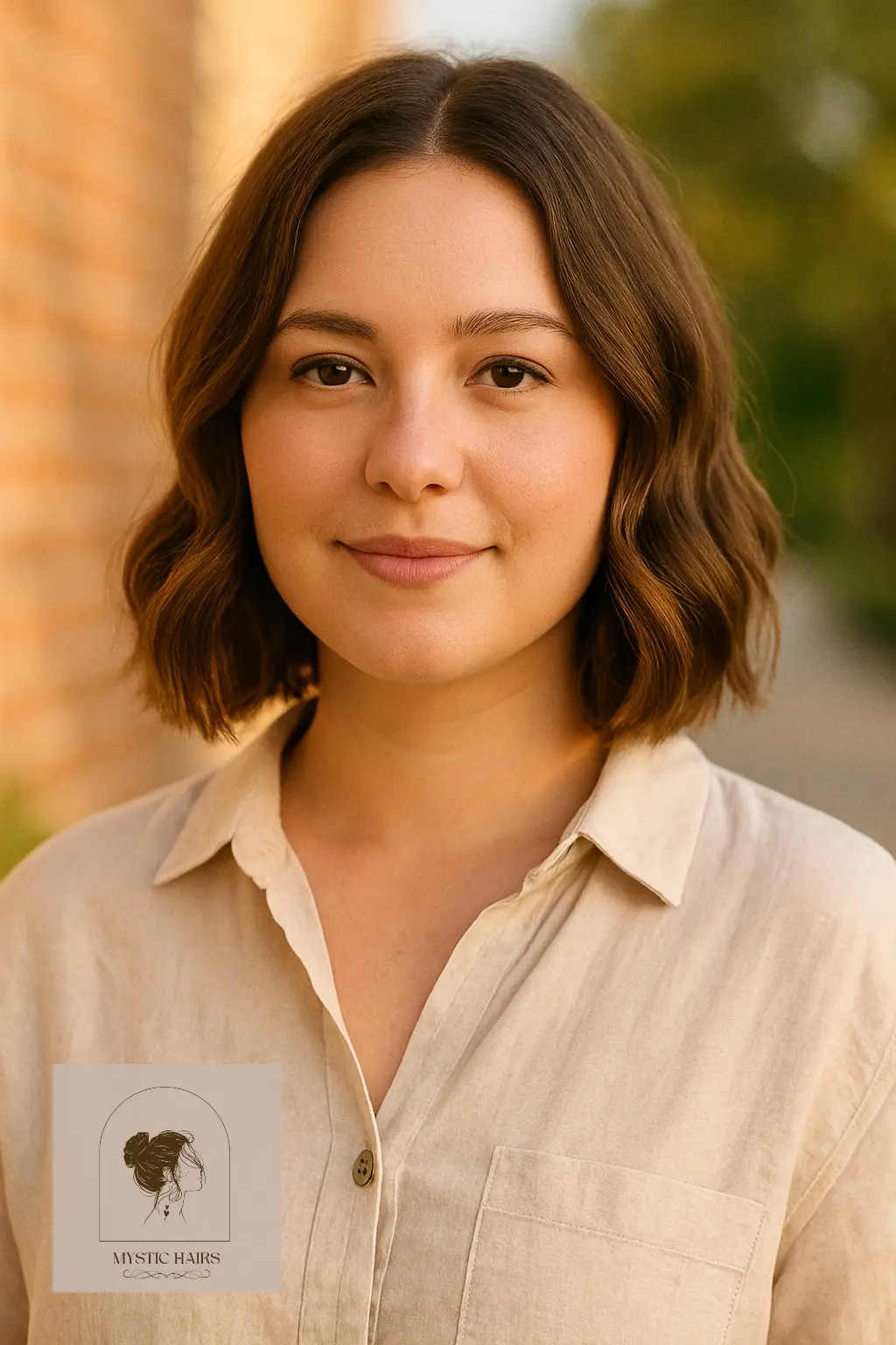 Wavy Bob with Middle Part