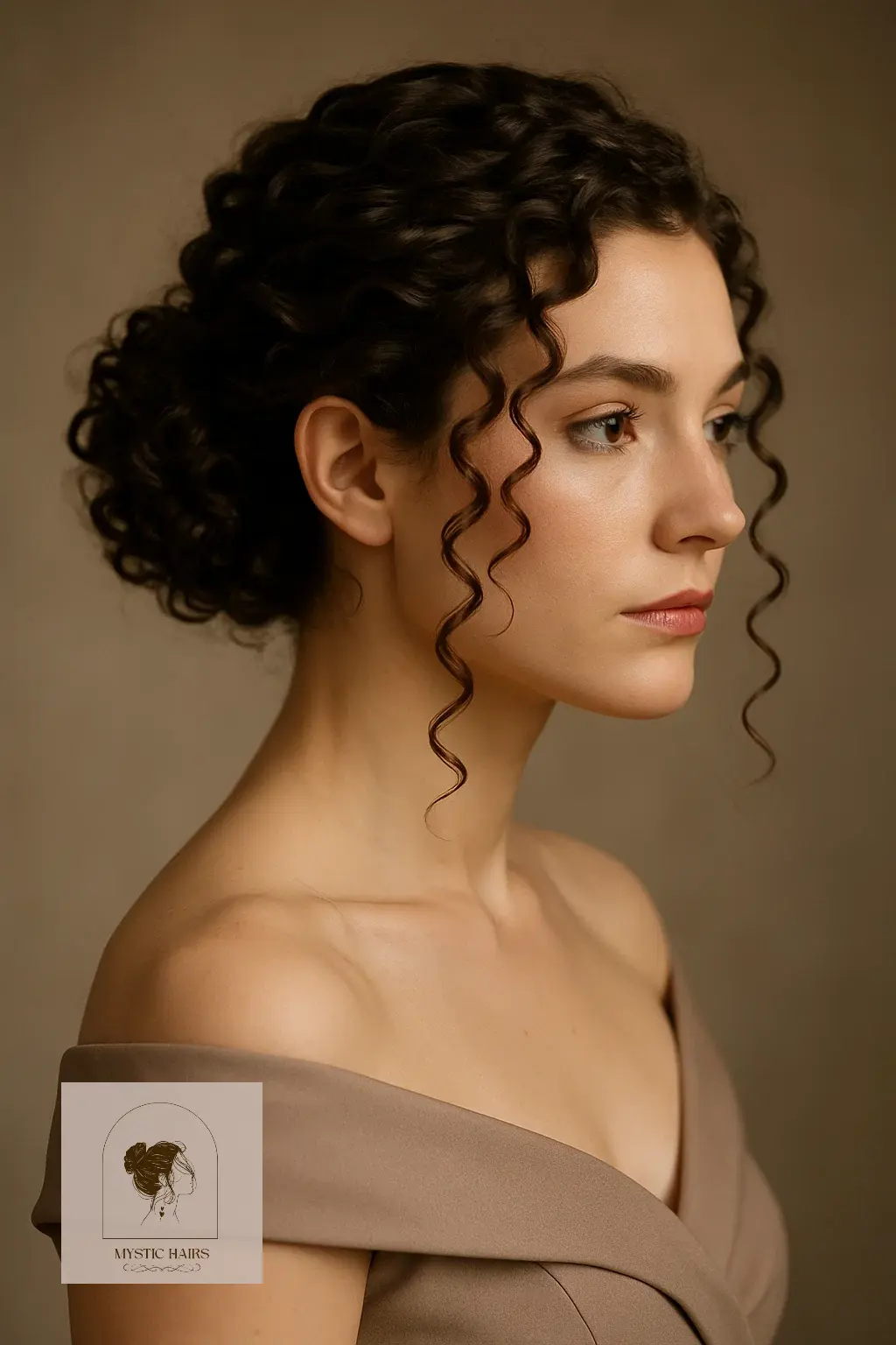 Curly Chignon with Face-Framing Curls