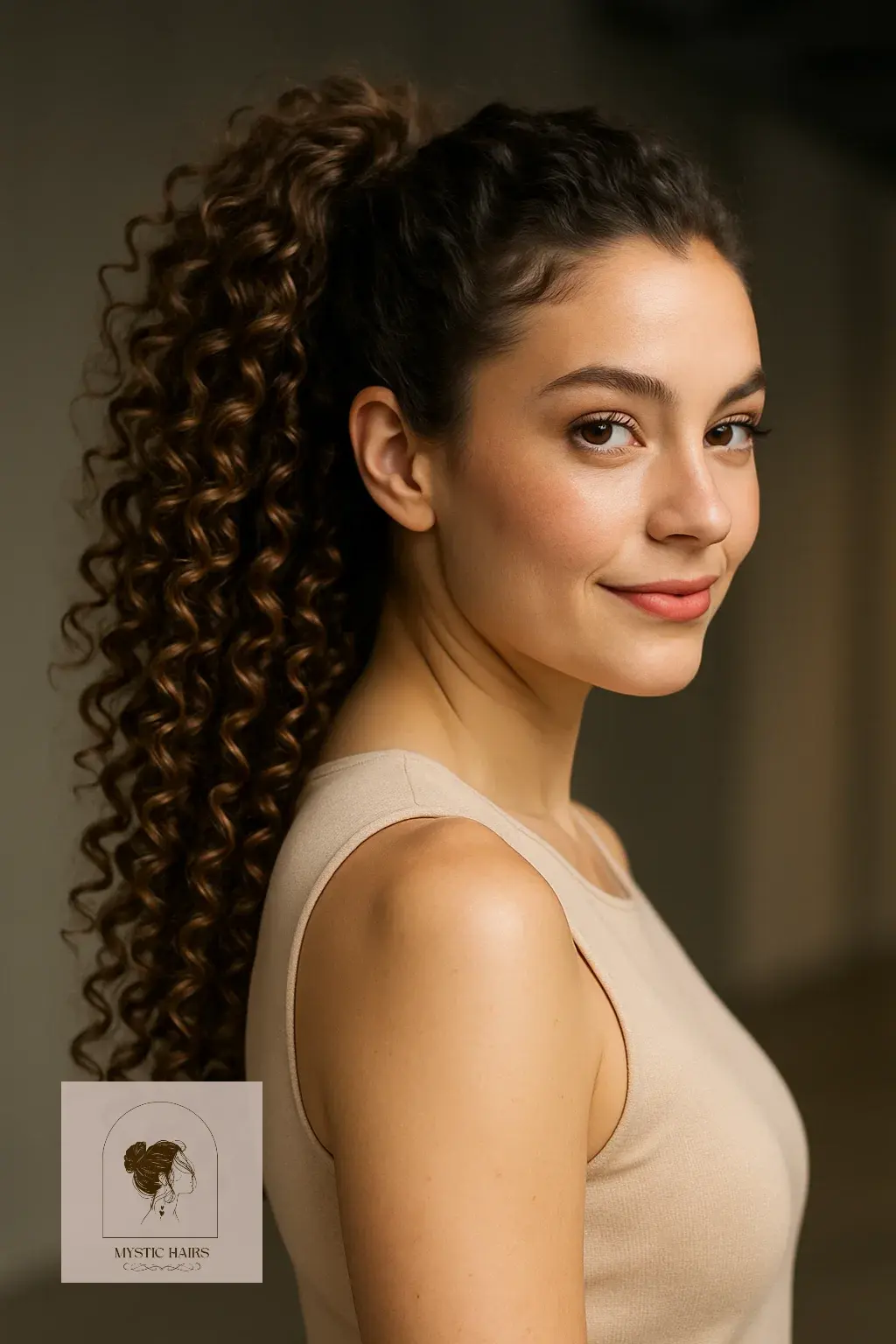 Curly Ponytail with Volume