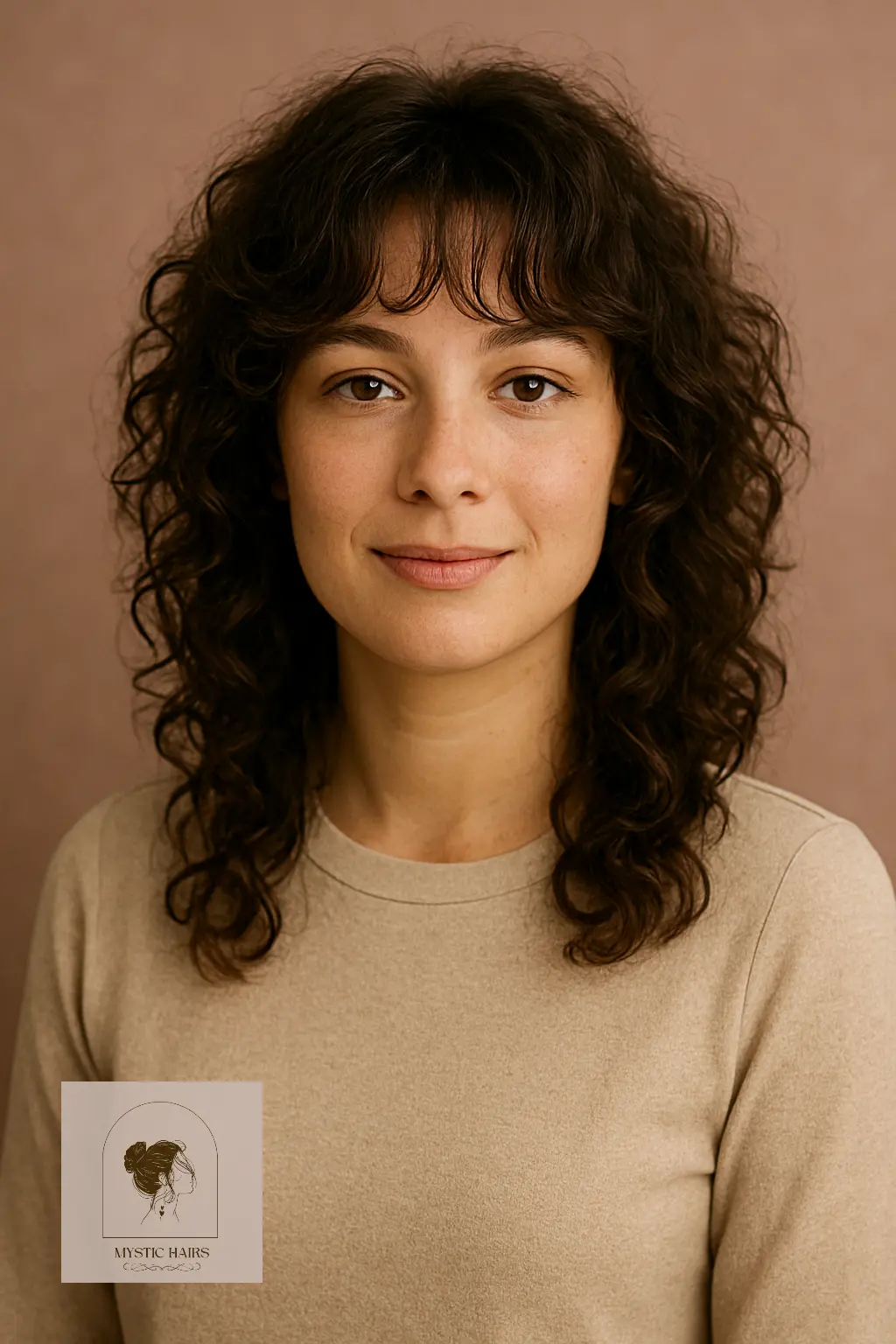 Curly Shag with Curtain Bangs
