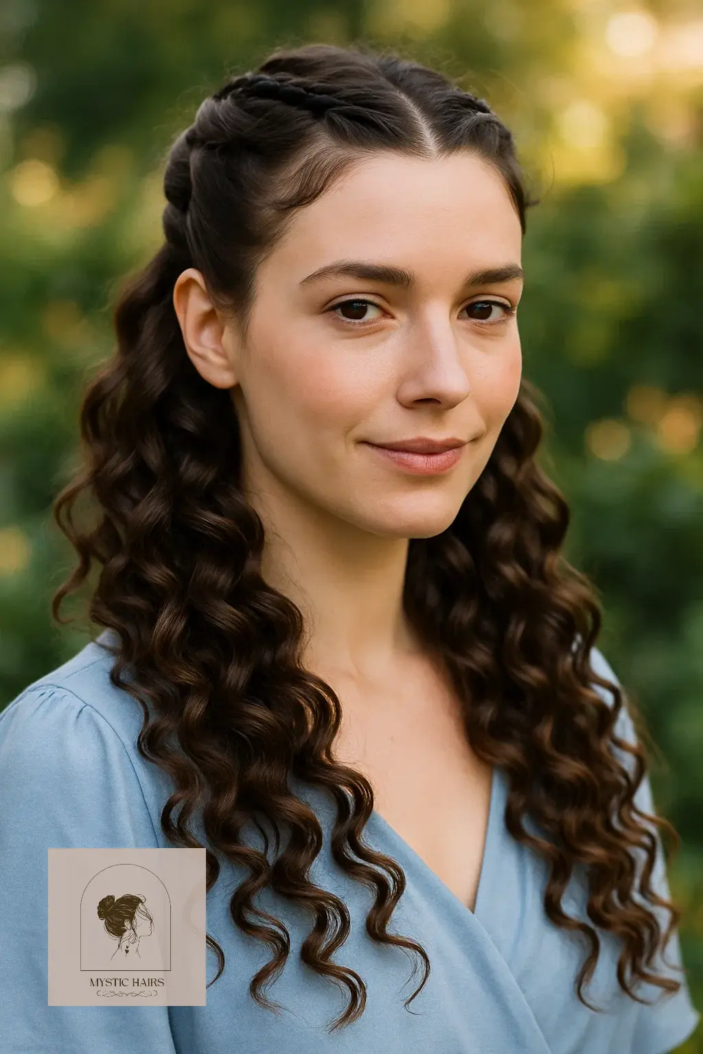 Half-Up Curly Braids