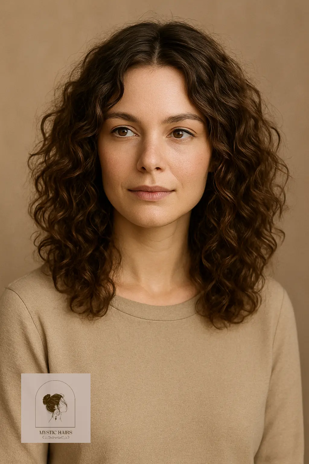 Layered Curly Shag with Middle Part