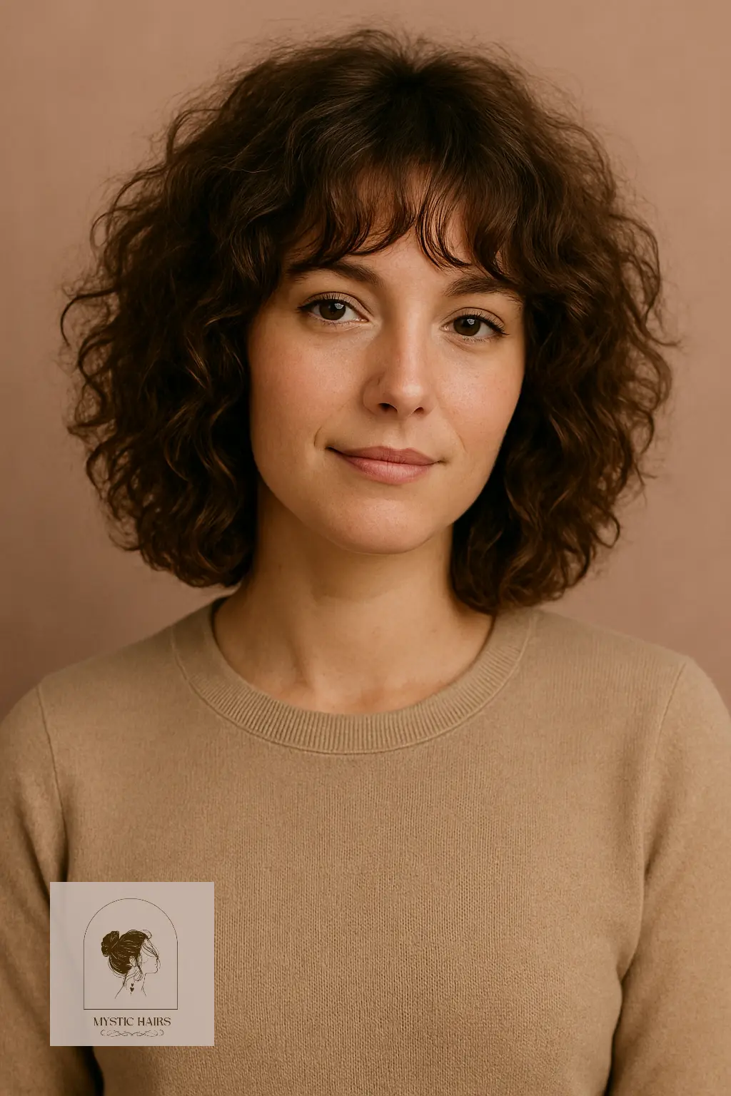 Mid-Length Curly Shag with Bangs