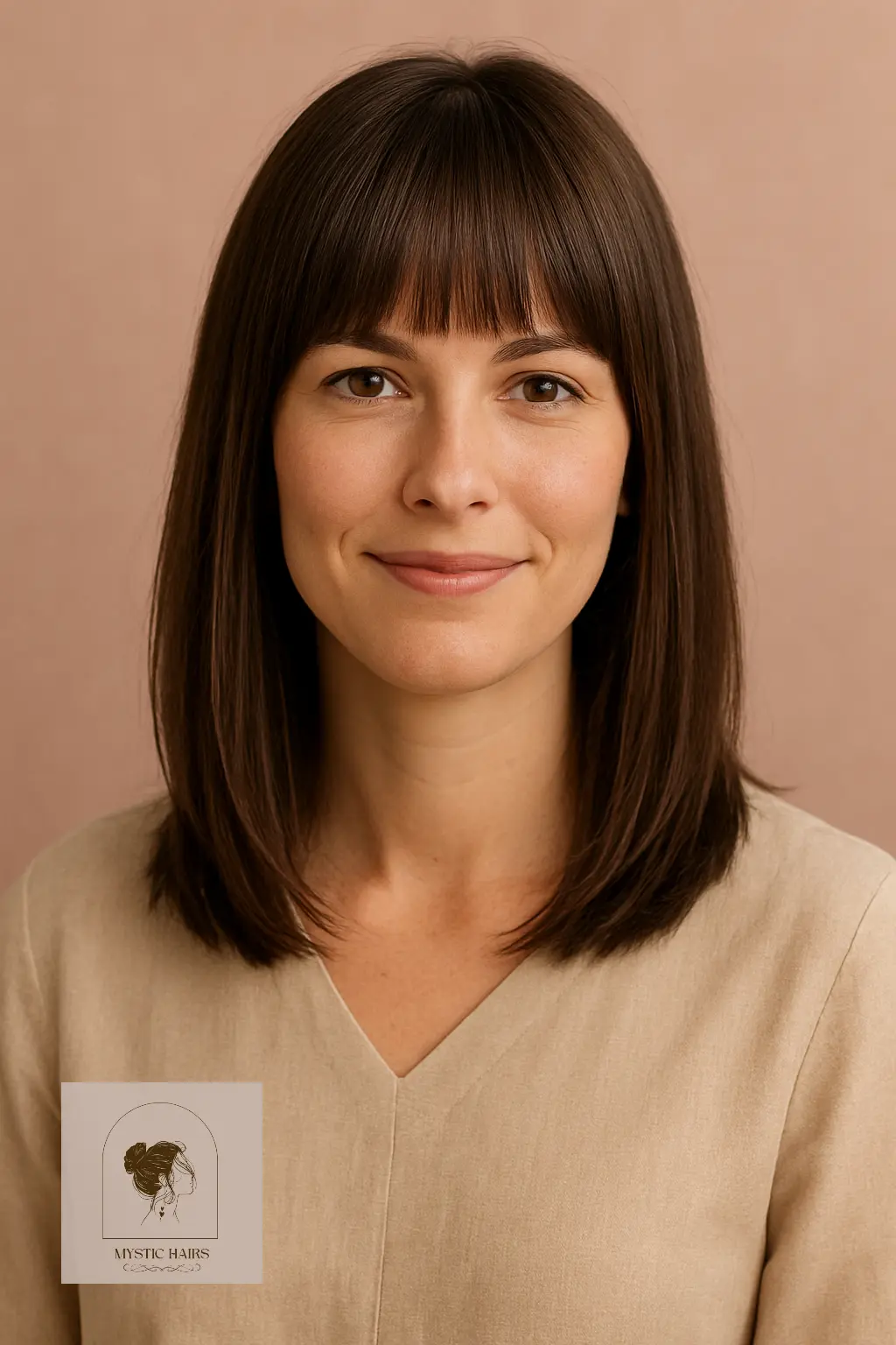 Mid-Length Shag with Blunt Bangs
