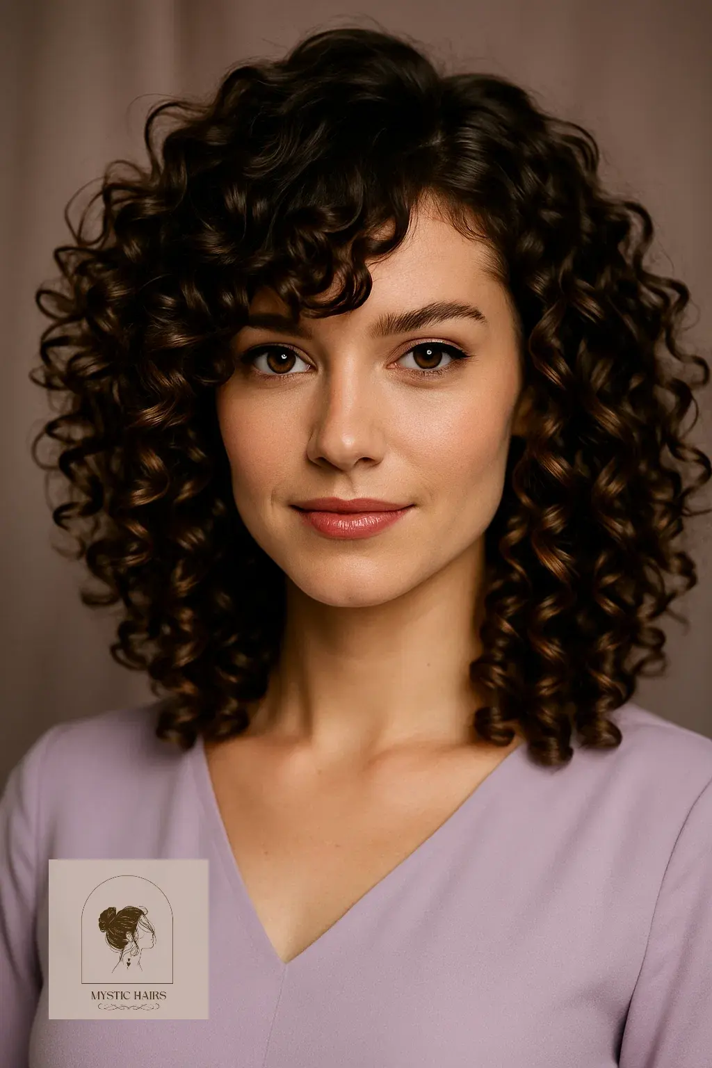 Side-Swept Curly Bangs